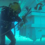 Diver rigging cofferdam
