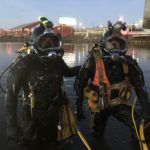 Divers on City of SF outfall flat patch installation.