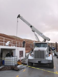 Removing M/V Charles Hall Main Engine