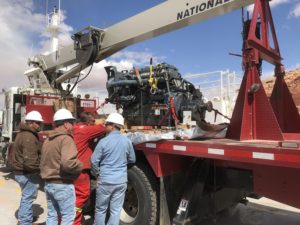 Removing M/V Charles Hall Main Engine